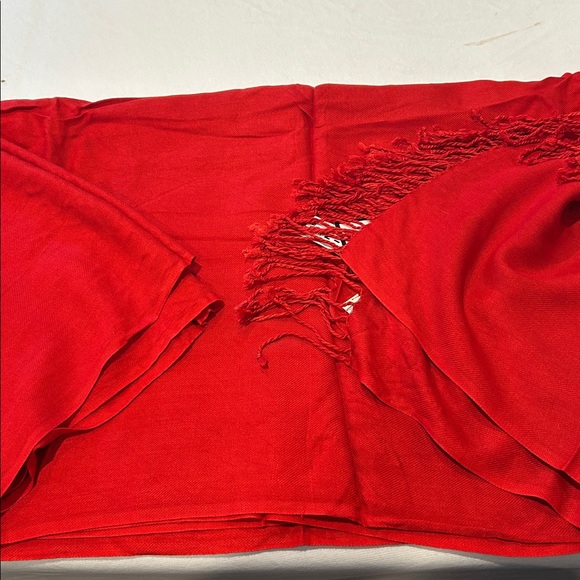 Jasmine Vibrant Red Women's Wrap Scarf Pashmina Style - Picture 6 of 7